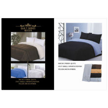 Reversible solid color microfiber comforter